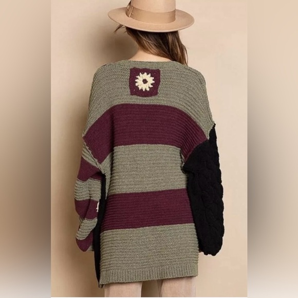 Closeout !▪️NWT POL Color Blocked, Striped, Floral Multi Cardigan Sweater - Picture 4 of 10
